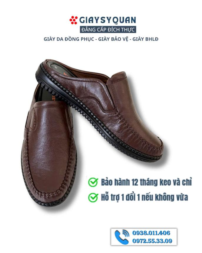 Giày sục nam da thật Việt Hùng có giá thành hợp lý